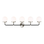 Cafe Bathroom Vanity Light - Brushed Nickel / Etched Glass