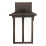 Tomek Outdoor Wall Sconce - Antique Bronze / Etched White