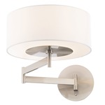 Chelsea Swing Arm Light - Brushed Nickel / White