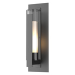 Vertical Bar Fluted Outdoor Wall Sconce - Coastal Black / Clear