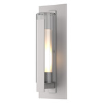 Vertical Bar Fluted Outdoor Wall Sconce - Coastal Burnished Steel / Clear