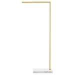 Klee Task Floor Lamp - Natural Brass / White Marble