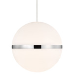 Hanea Mini Monopoint Pendant - Satin Nickel / White Acrylic