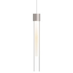 Linger Mini Freejack Pendant - Satin Nickel / Clear / White