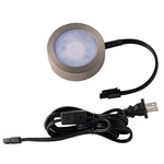 Puck 1-Light 120V with Power Cord - Brushed Nickel / White Acrylic