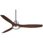 Skyhawk Ceiling Fan with Light - Brushed Nickel / Dark Maple