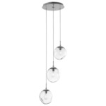 Aster Round Multi Light Pendant - Beige Silver / Clear