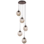 Aster Round Multi Light Pendant - Flat Bronze / Bronze