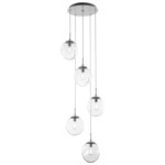 Aster Round Multi Light Pendant - Beige Silver / Clear