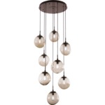 Aster Round Multi Light Pendant - Flat Bronze / Bronze