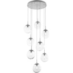 Aster Round Multi Light Pendant - Beige Silver / Clear