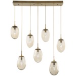 Meteo Gem Linear Multi Light Pendant - Gilded Brass / Amber Geo