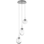 Cosmos Round Multi Light Pendant - Beige Silver / Clear