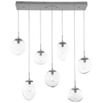 Cosmos Linear Multi Light Pendant - Beige Silver / Clear