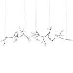 Vines Linear Chandelier - Satin Black / White