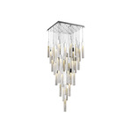 Boa Square Multi Light Pendant - Polished Chrome / Clear