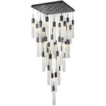 Boa Square Multi Light Pendant - Dark Bronze / Clear