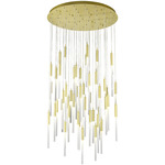 Main St Multi Light Pendant - Brushed Brass / Frost