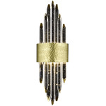 Aspen Wall Sconce - Hammered Brushed Brass / Crystal