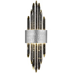 Aspen Wall Sconce - Hammered Polished Nickel / Crystal