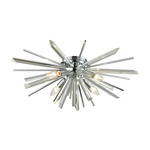 Palisades Flush Ceiling Light - Chrome / Clear