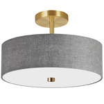 Everly Flush / Semi-Flush Ceiling Light - Aged Brass / Grey