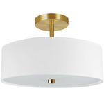 Everly Flush / Semi-Flush Ceiling Light - Aged Brass / White
