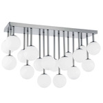 Megallan Linear Ceiling Light - Polished Chrome / Opal White