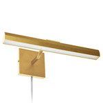 Leonardo Hardwire or Plug-In Picture Light - Aged Brass / Frosted