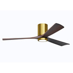 Irene Hugger Ceiling Fan - Brushed Brass / Walnut Tone