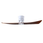 Lindsay Ceiling Fan with Light - Matte White / Walnut Tone