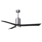 Patricia Ceiling Fan With Light - Brushed Nickel / Matte Black