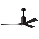 Patricia Ceiling Fan With Light - Textured Bronze / Matte Black