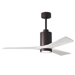 Patricia Ceiling Fan With Light - Textured Bronze / Matte White