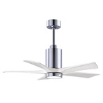 Patricia Ceiling Fan With Light - Polished Chrome / Matte White