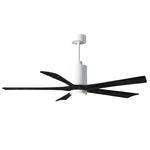 Patricia Ceiling Fan With Light - Gloss White / Matte Black