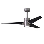 Super Janet Ceiling Fan with Light - Brushed Nickel / Matte Black