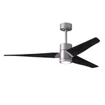 Super Janet Ceiling Fan with Light - Brushed Nickel / Matte Black