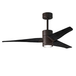 Super Janet Ceiling Fan with Light - Textured Bronze / Matte Black