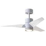 Super Janet Ceiling Fan with Light - Gloss White / Matte White