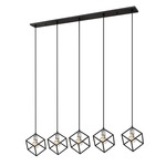 Vertical Linear Chandelier - Brushed Nickel / Matte Black