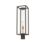 Dunbroch Post Light with Round Fitter - Deep Bronze / Brass / Clear