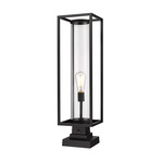 Dunbroch Outdoor Pier Light with Square Stepped Base - Black / Clear