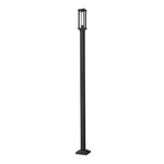 Glenwood Post Light with Square Post/Stepped Base - Black / Clear