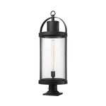 Roundhouse Outdoor Pier Light with Traditional Base - Black / Clear Seedy