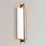 Merus Bathroom Vanity Light - Walnut / Matte White