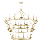 Allendale Three Tier Chandelier - Aged Brass