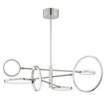 Saturn Chandelier - Polished Nickel / Matte White