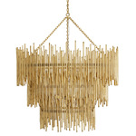 Prescott Three Tiered Chandelier - Gold Leaf