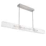 Glacier Linear Pendant - Beige Silver / Clear Cast Glass